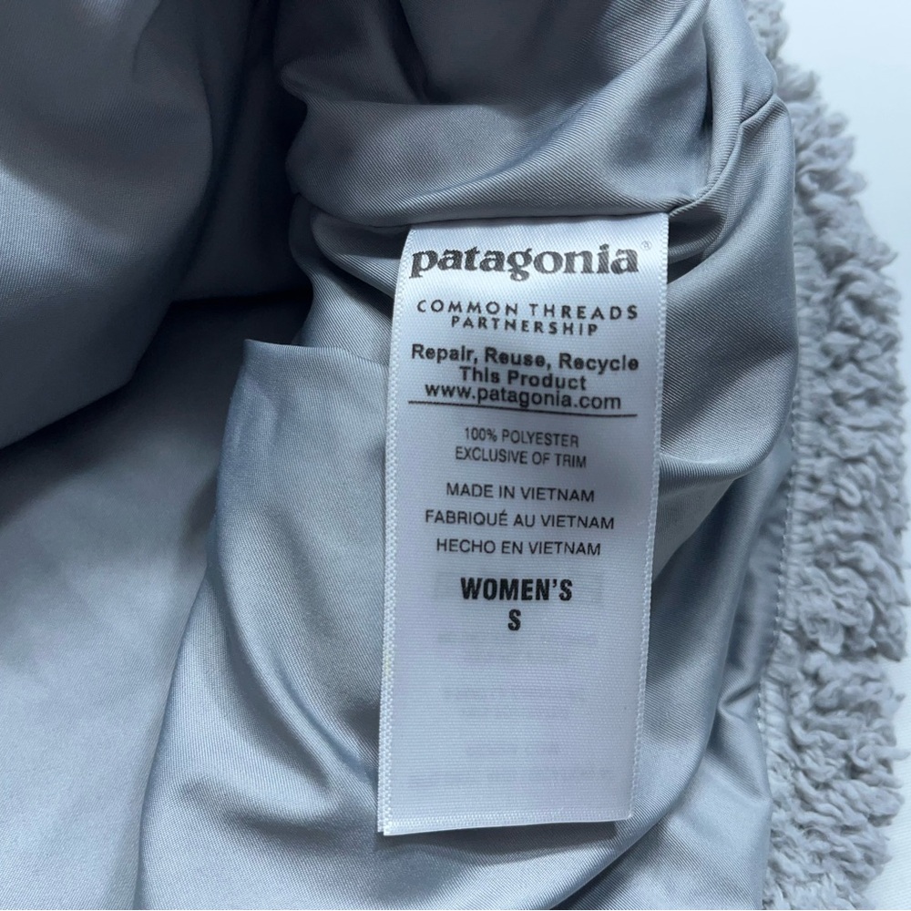 Patagonia Los Gatos Fleece Vest Womens Size Small Gray Deep Pile Full Zip - Picture 10 of 11
